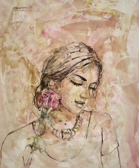 Moazzam Ali, Flower & Flower Series, 20 x 24 Inch, Watercolor on Paper, Figurative Painting, AC-MOZ-127